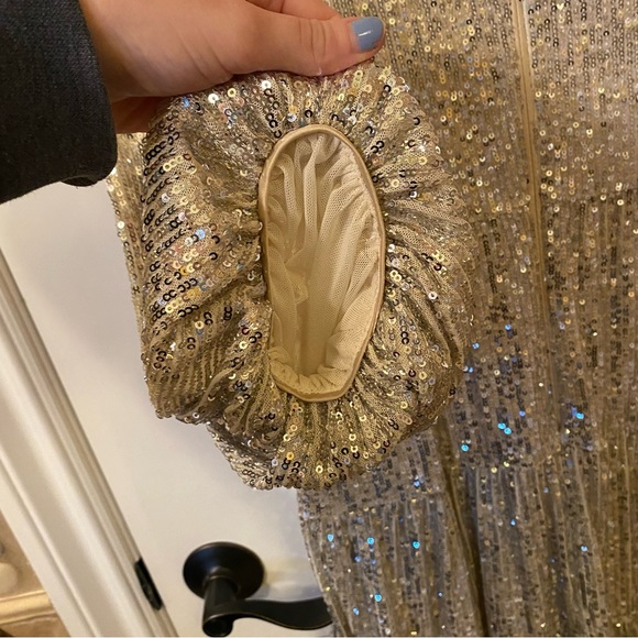 Sequin Sparkle Champagne Cocktail Party Dress - Picture 9 of 12